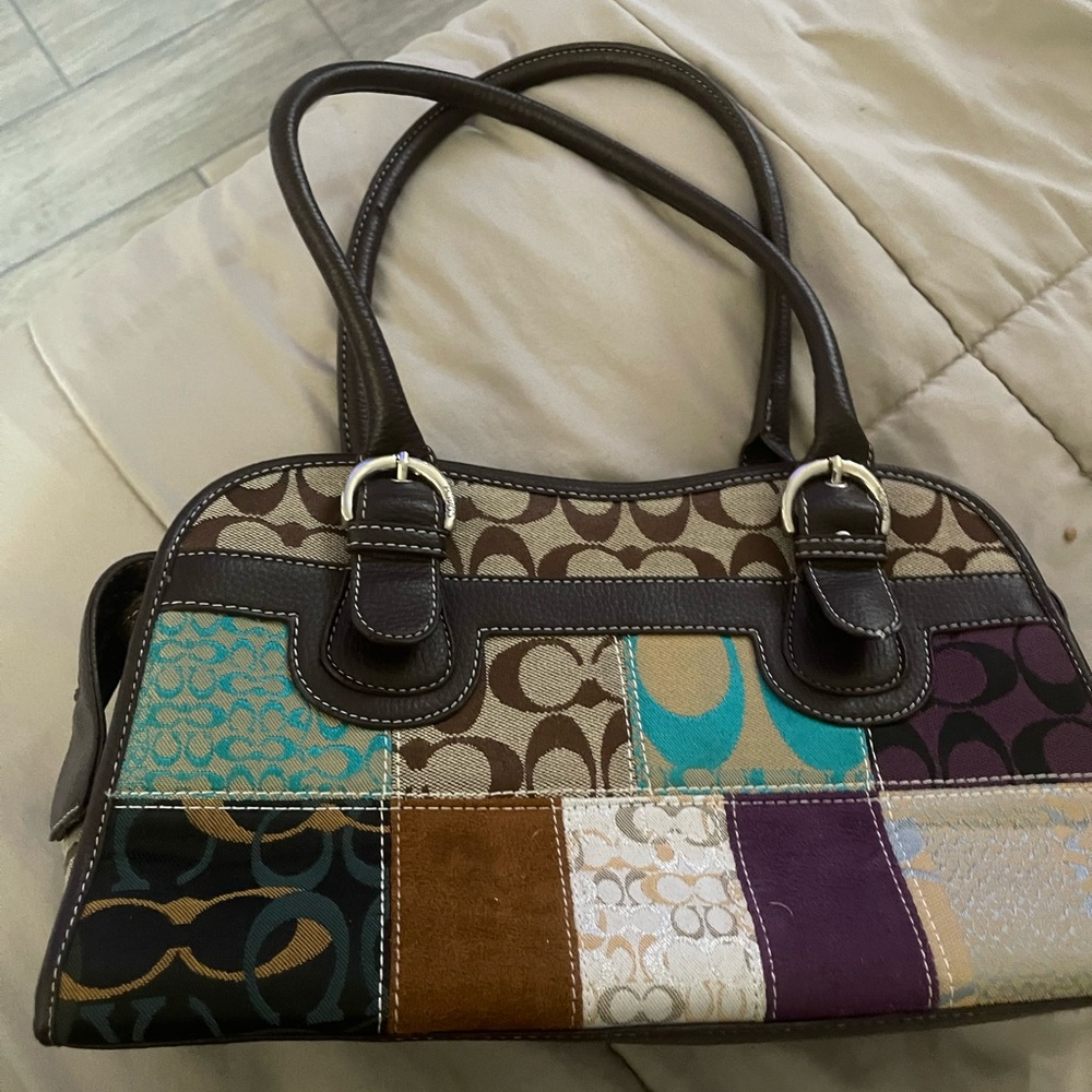 Coach Multicolor Patchwork Shoulder Bag